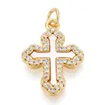Brass Micro Pave Clear Cubic Zirconia Pendants