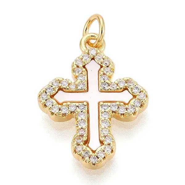 Brass Micro Pave Clear Cubic Zirconia Pendants