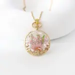 Alloy & Resin Dried Flower Pendant Necklaces