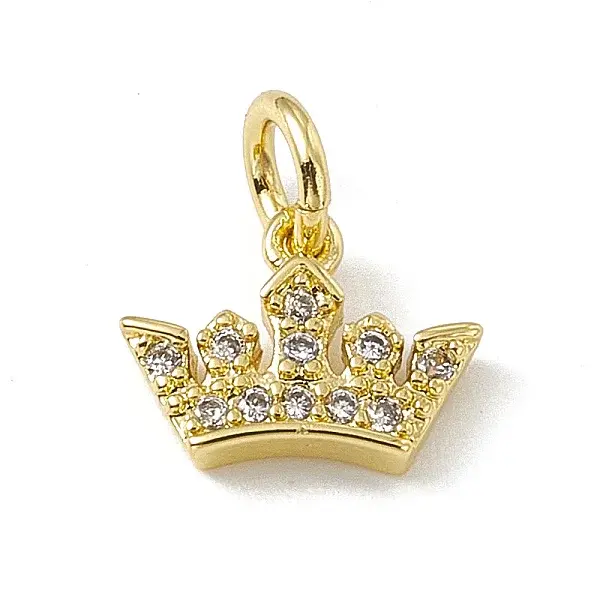 Brass Micro Pave Cubic Zirconia Charms