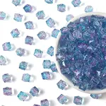 300Pcs Two Tone Transparent Spray Painted Acrylic Beads