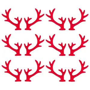 36Pcs 2 Styles Velvet and Plastic Antler Snowman Hand Branch