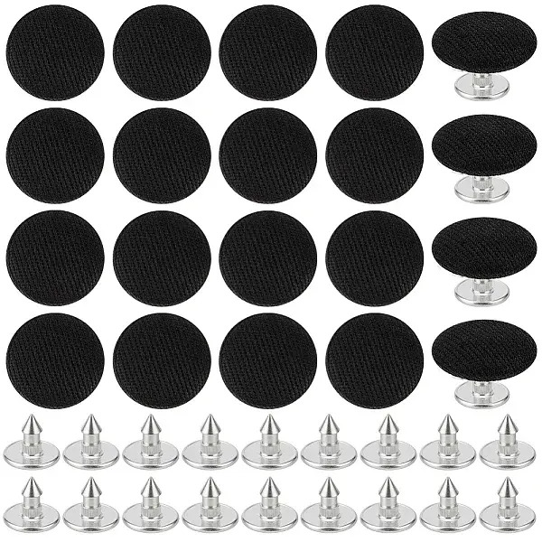 24Pcs Pure Cotton Covered Iron Buttons