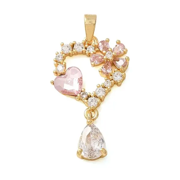 Brass Micro Pave Cubic Zirconia Pendants