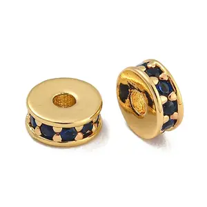 Rack Plating Brass Micro Pave Cubic Zirconia Beads