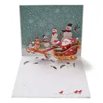 Rectangle 3D Deer Car Pop Up Paper Greeting Card