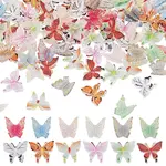 120Pcs 12 Colors Butterfly Resin Nail Art Cabochons