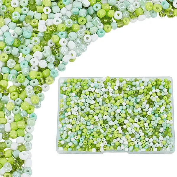 150G Opaque & Transparent Inside Colours Glass Seed Beads