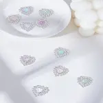 10Pcs 5 Colors Rack Plating Alloy Rhinestones Pendants