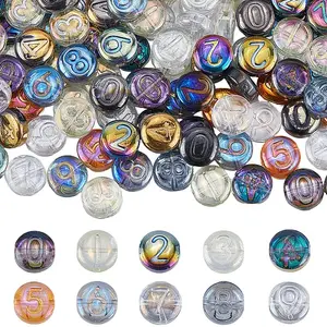 200Pcs 10 Styles Electroplate Glass Beads