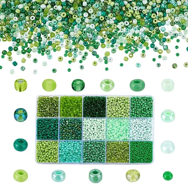 4500Pcs 15 Colors Glass Seed Beads