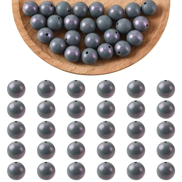 30Pcs Round Silicone Beads
