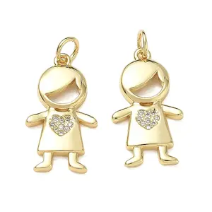 Brass Micro Pave Clear Cubic Zirconia Pendants