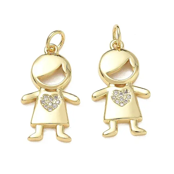 Brass Micro Pave Clear Cubic Zirconia Pendants
