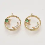 Brass Micro Pave Cubic Zirconia Charms