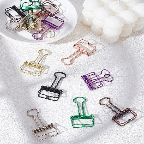 14Pcs 7 Colors Manganese Brass Binder Clips