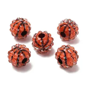 Sports Theme Opaque Acrylic European Beads