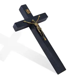 Easter Cross with Jesus Wood Alloy Figurines Ornaments