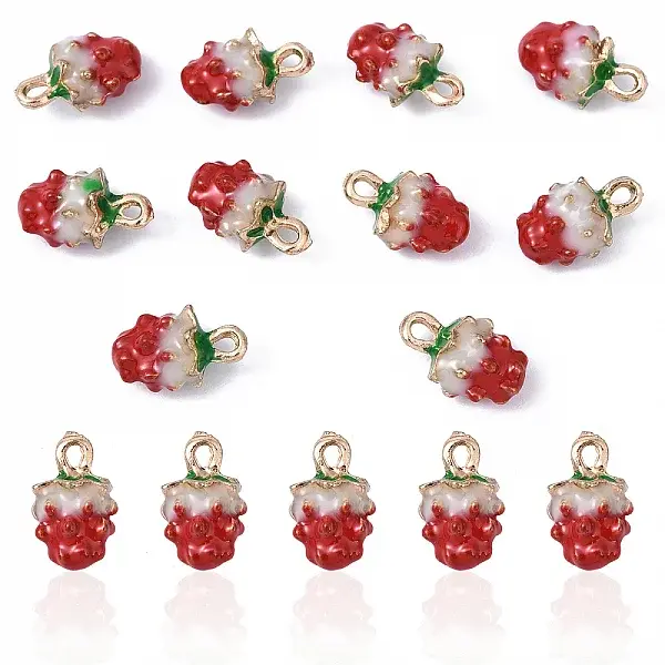 10Pcs Golden Plated Alloy Enamel Charms