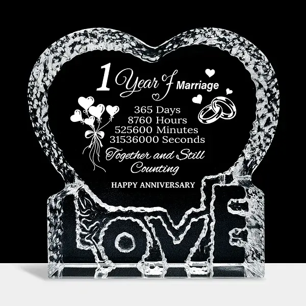 Heart with Word K9 Glass Figurines