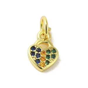 Golden Brass Pave Cubic Zirconia Pendants