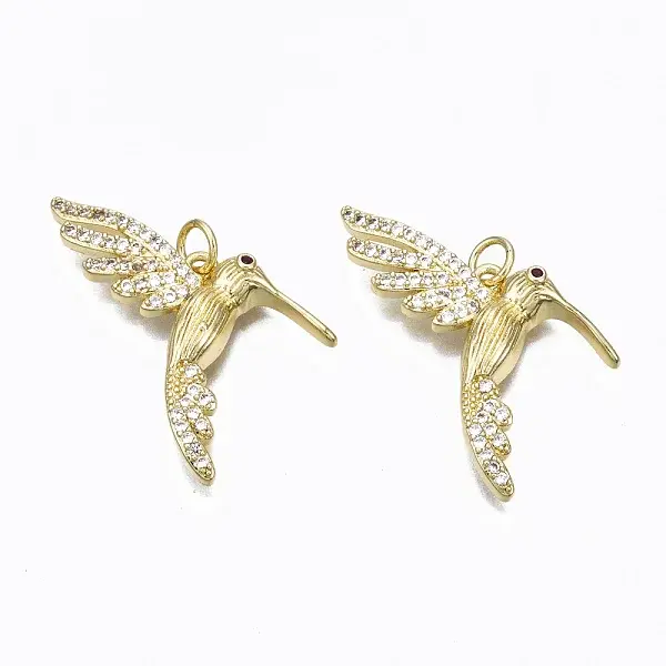 Brass Micro Pave Cubic Zirconia Pendants