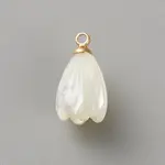 Natural Shell Carved Flower Charms