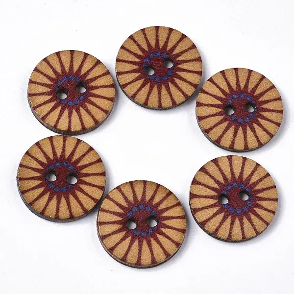 2-Hole Printed Wooden Buttons