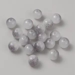 Two Tone Crackle Glass Beads