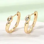 Brass Pave Clear Cubic Zirconia Hoop Earrings