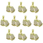 10Pcs Brass Pave Cubic Zirconia Pendants