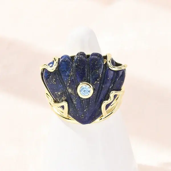 Natural Lapis Lazuli Cuff Rings