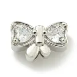 Rack Plating Brass Micro Pave Cubic Zirconia Bead