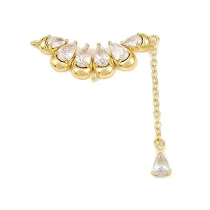 Brass Micro Pave Clear Cubic Zirconia Chandelier Component Links