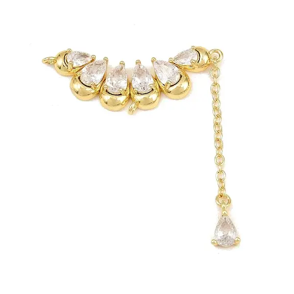 Brass Micro Pave Clear Cubic Zirconia Chandelier Component Links