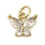 Brass Micro Pave Clear Cubic Zirconia Pendants