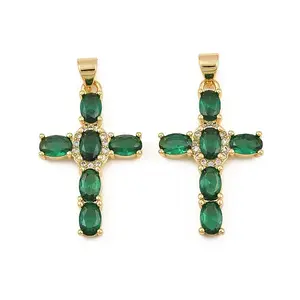 Brass Micro Pave Cubic Zirconia Pendants
