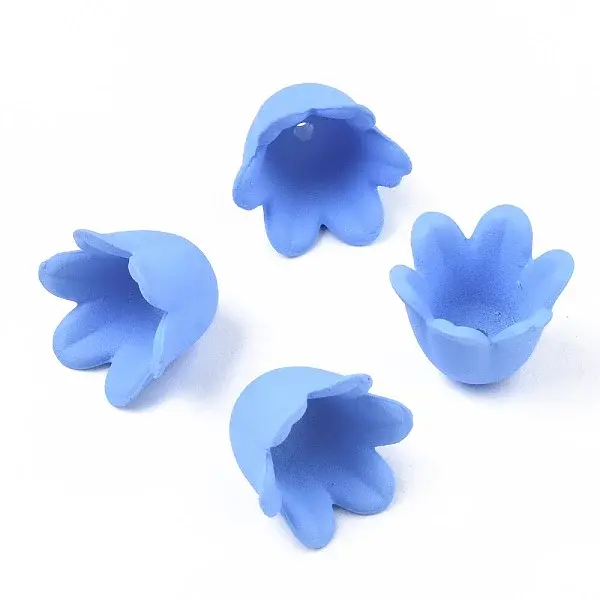 Rubberized Style Opaque Acrylic Bead Caps