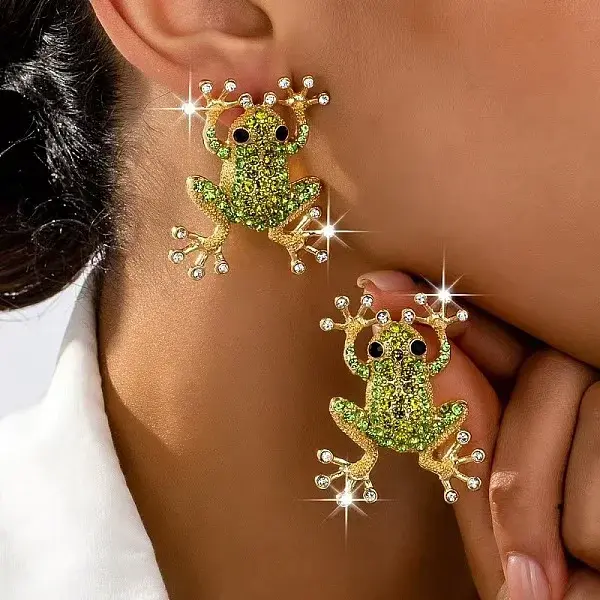 Alloy & Rhinestone Stud Earrings