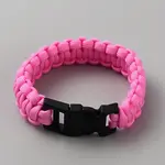 Survival Polyester Cord Bracelet with Plastic Clasps for Hiking Camping Outdoor