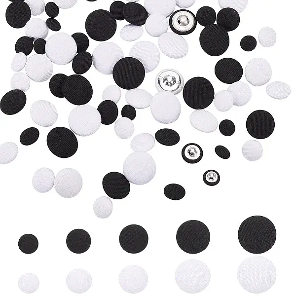 250Pcs 10 Styles 1-Hole Polyester Buttons