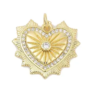 Brass Micro Pave Cubic Zirconia Pendants
