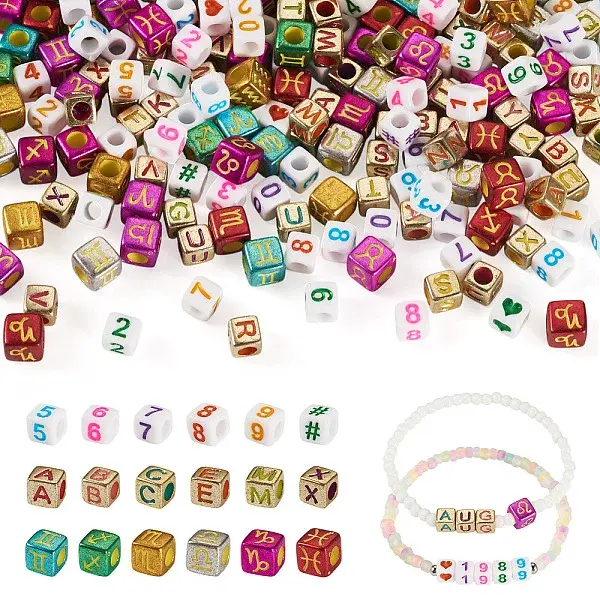700Pcs 3 Styles Opaque Acrylic Beads