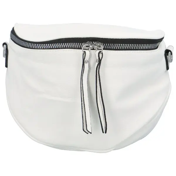 Módní dámská koženková ledvinka/crossbody André, bílá
