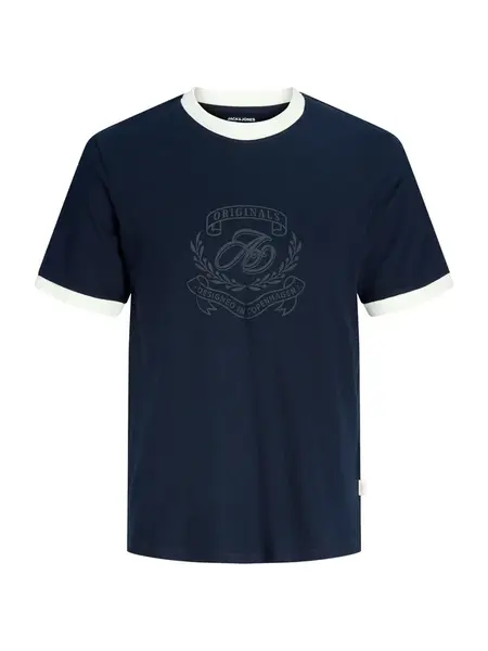 Jack & Jones Junior Tričko 'JORARGOS RINGER'  námornícka modrá / tmavomodrá / biela