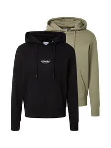 JACK & JONES Mikina 'JJESOHO'  kaki / čierna / biela