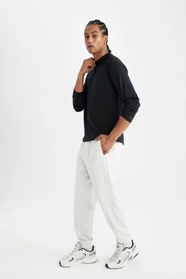 DEFACTO Fit Sports Jogger Sweatpants Standard Fit Elastic Waist Leg Pocket