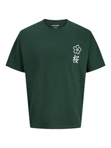 Jack & Jones Junior Tričko 'JJDYLAN'  tmavozelená / biela