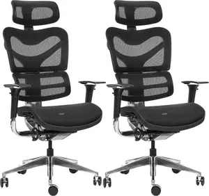 MERCURY 2PACK Ergonomická kancelářská židle ARIES JNS-701, černá (2 ks)
