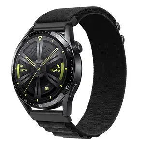 BStrap Nylon Loop remienok na Huawei Watch 3 / 3 Pro, black